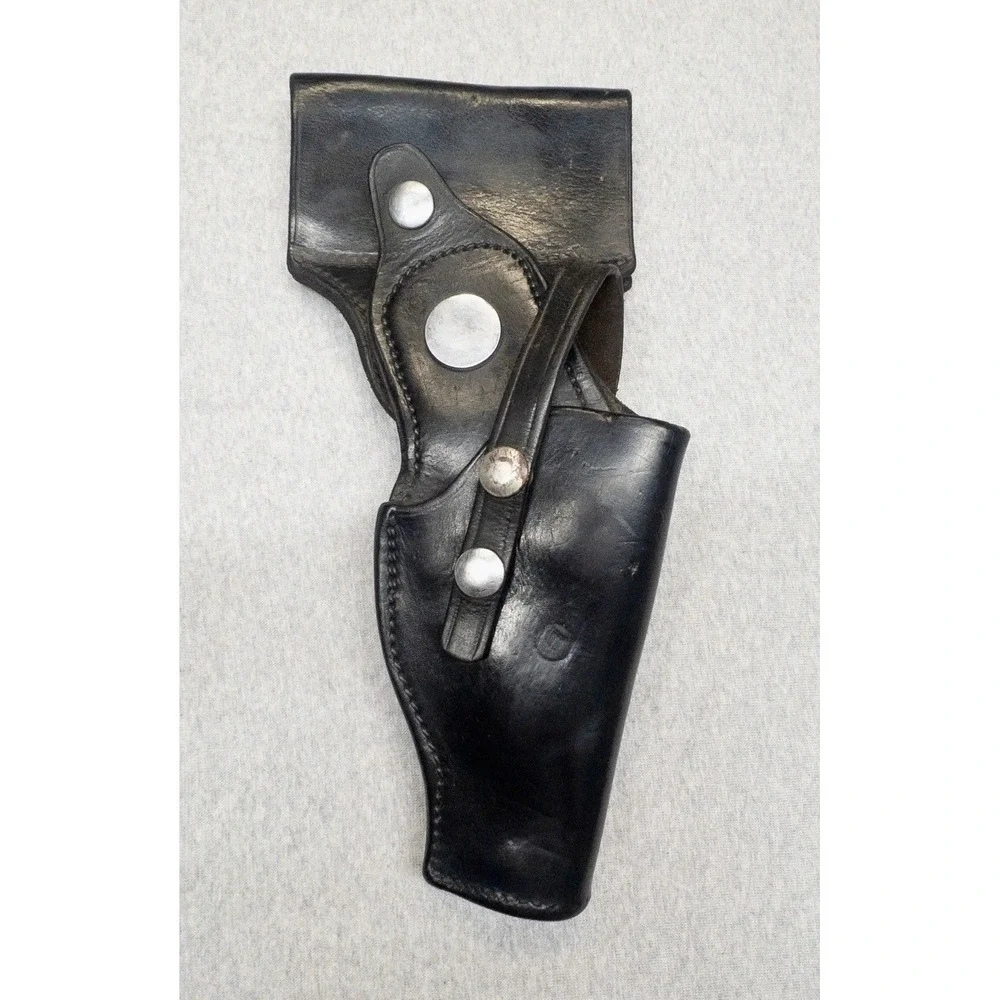 Vtg Safety Speed Black Leather Holster #41 Outdoors Utility Shooting Made In USA